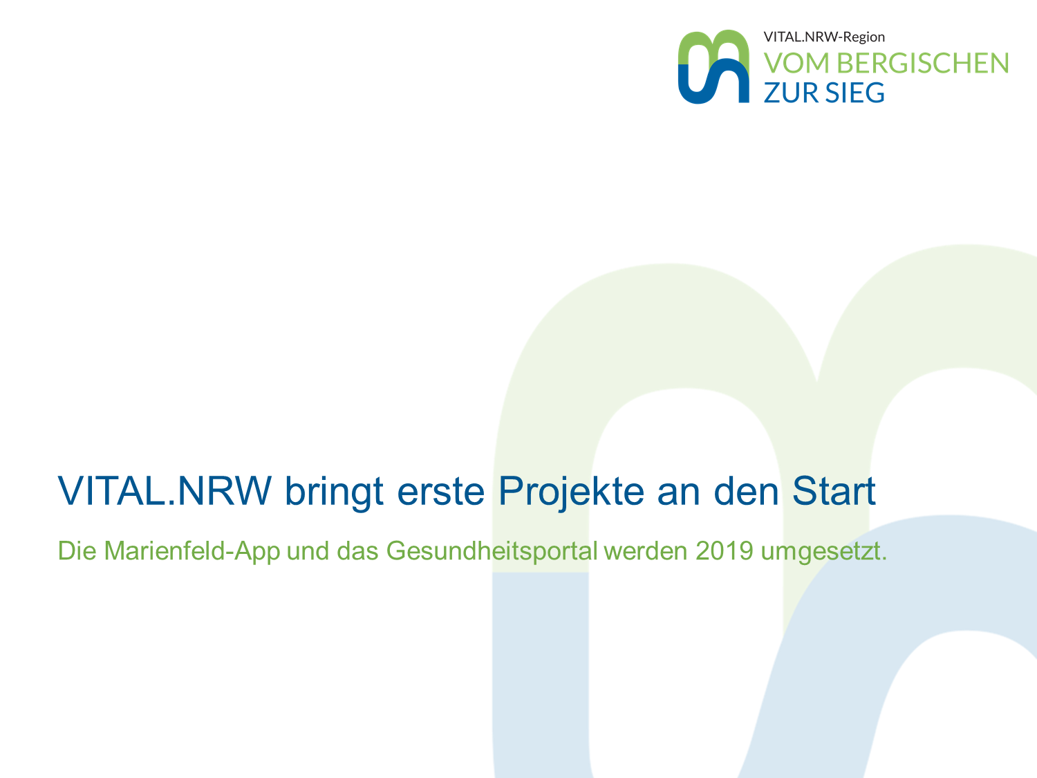 VITAL.NRW bringt erste Projekte an den Start