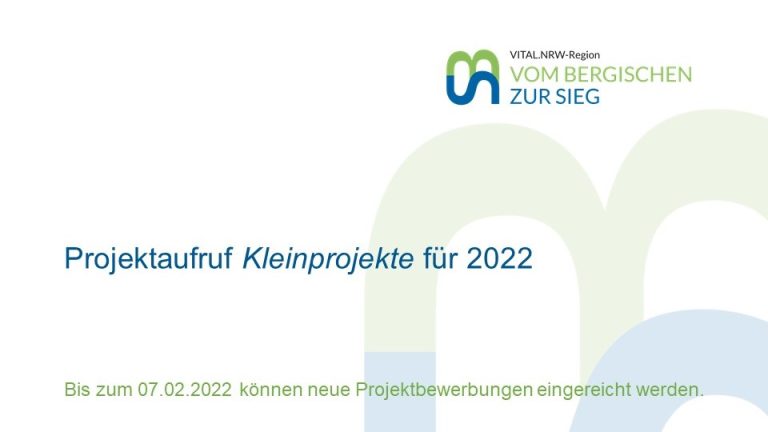 Projektaufruf Kleinprojekteförderung 2022